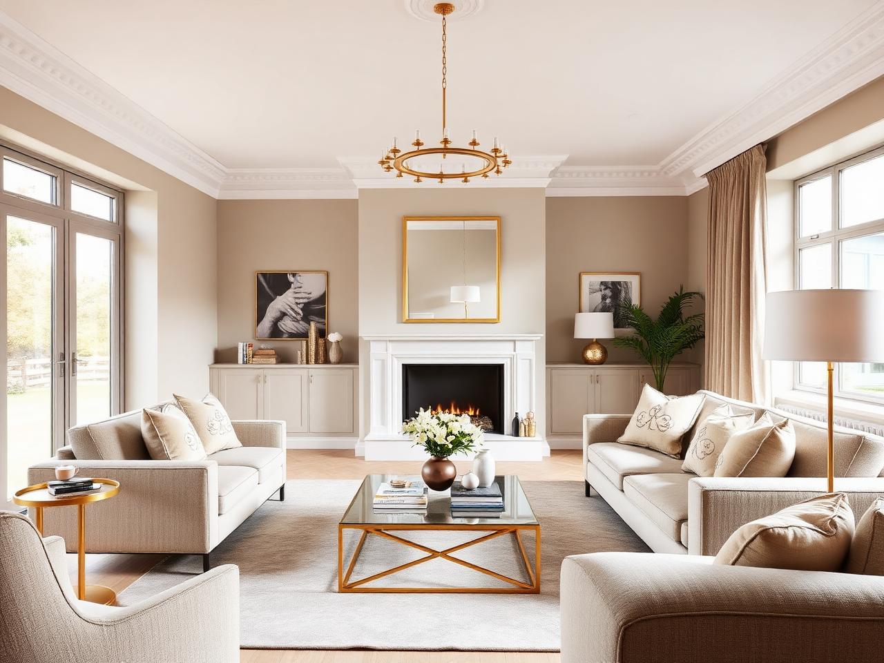 Beautifully renovated UK living room styled for sale